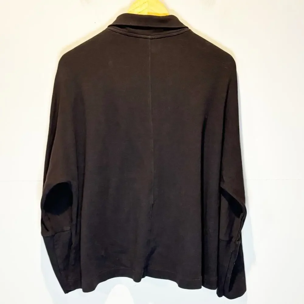 Pact Black Organic Cotton One Button Airplane Blazer - size Large